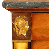 Antique French Empire Mahogany Marble Top Ormolu Commode Chest of Drawers 1810