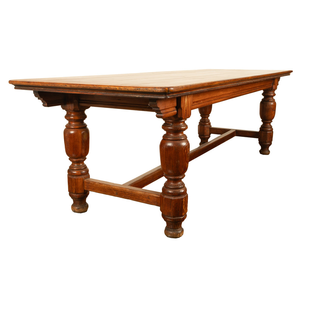 Antique 19th Century Country Farmhouse Refectory Dining Table 1860 Seats 10-12, Circa 1860