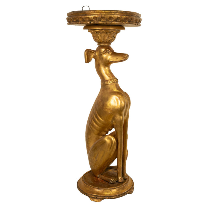 Antique French 18th Century Louis XVI Carved Gilt-Wood Greyhound Dog Jardinière Stand 1780