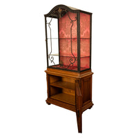 Antique French Louis VVI Carved Oak Iron & Glass Vitrine by Maison Soubrier 1900
