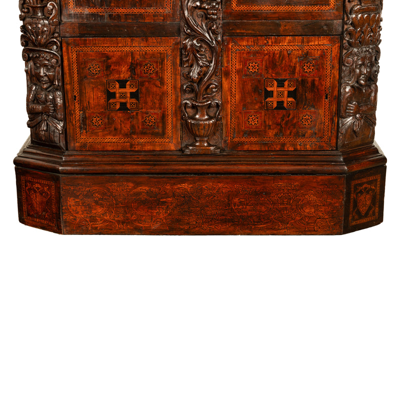 Antique Flemish / Dutch Walnut Marquetry Royal Manuscript Cabinet, circa 1680