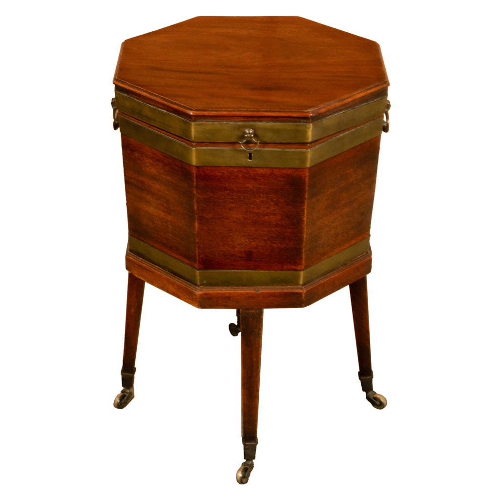 Antique 18th Century Georgian Mahogany & Brass Bound Wine Cooler Cellarette 1780