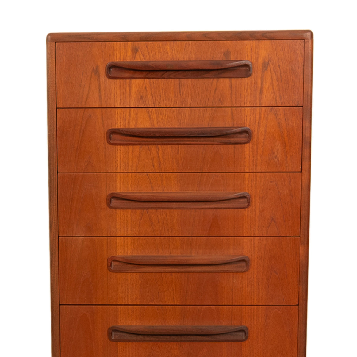 Mid Century Modern Danish G Plan Teak Tall Dresser Chest Six Drawers Fresco 1966
