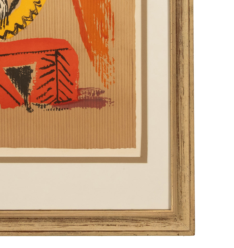 Original Colored Cubist Imaginary Portrait Signed Numbered by Pablo Picasso, 1969 with Marcel Salinas Letter