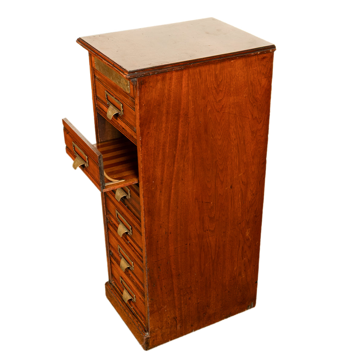 Antique Edwardian Walnut Six Drawer Shannon Filing Cabinet Co New York 1910