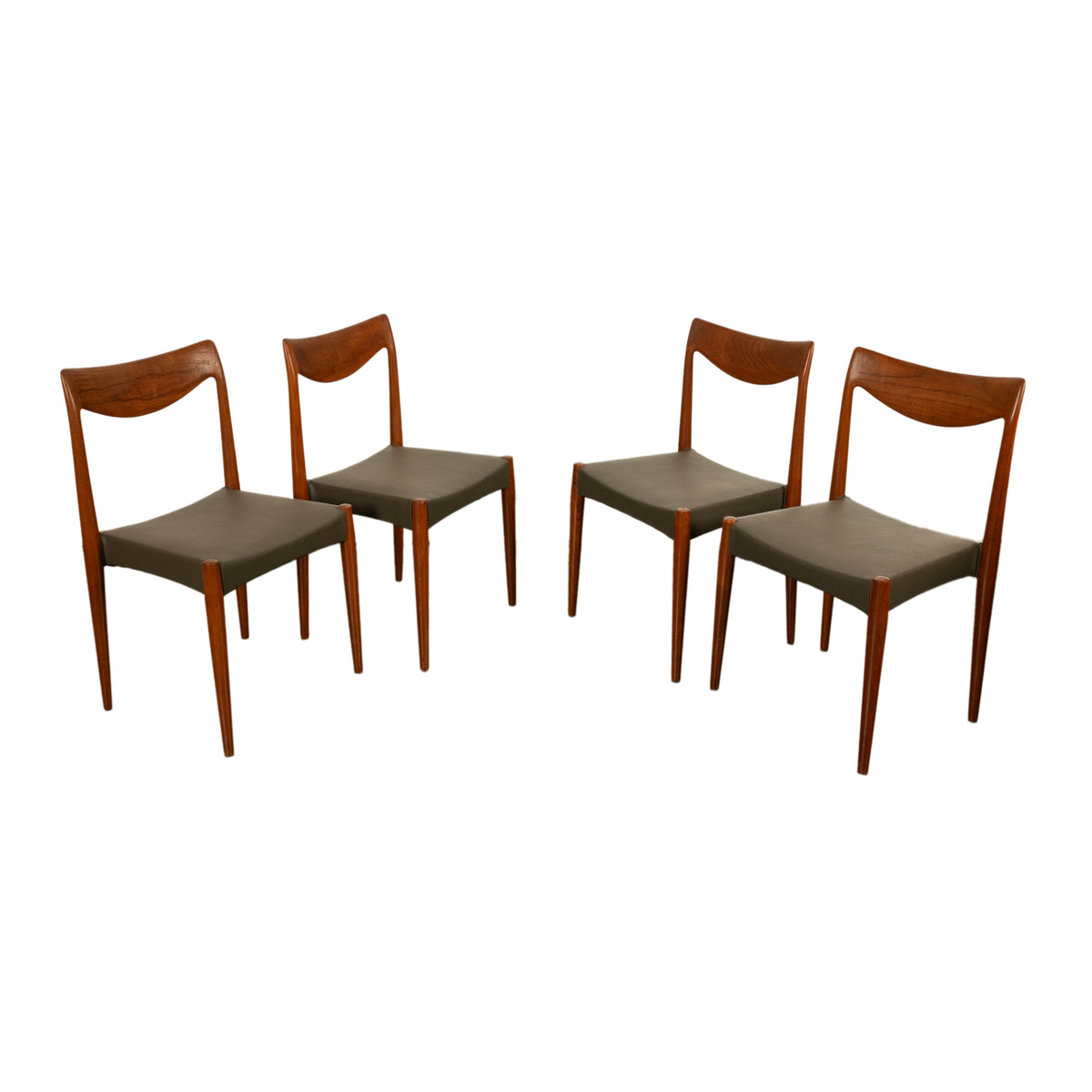 Four Mid Century Modern Danish "Bambi" Chairs Rolf Rastard & Adolf Relling 1960