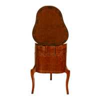 Antique French LouisXV Mechanical Tulipwood Dressing Table de Toilette Desk 1800