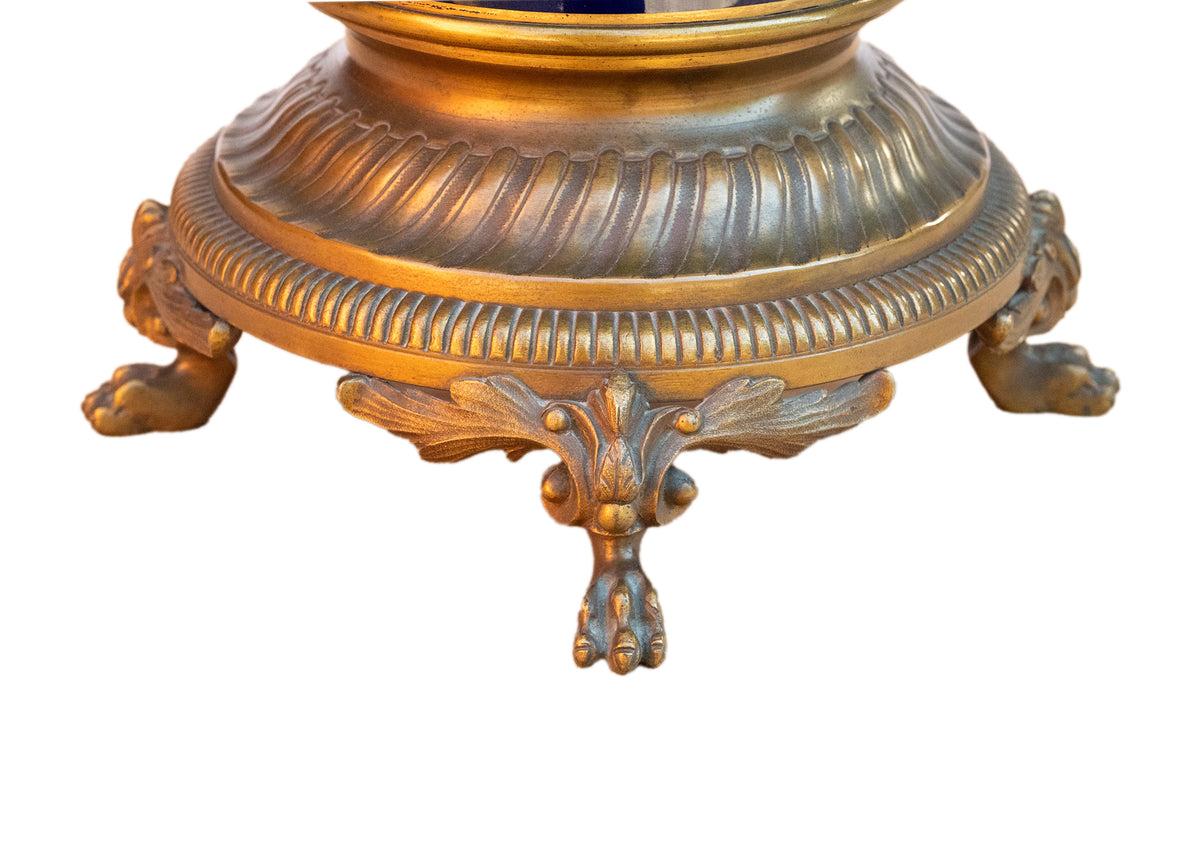 Antique French Sèvres Porcelain G. Poitevin Ormolu Japy Freres 8 Day Clock 1875