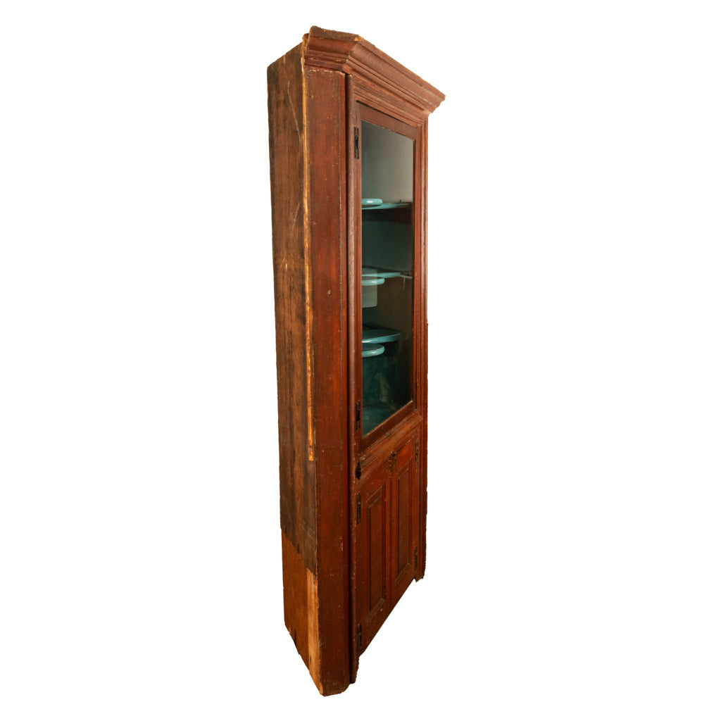 Antique American Painted Pine Federal Country Corner Cabinet Pennsylvania 1820