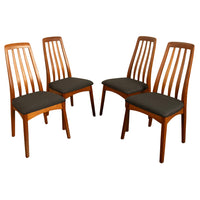 Set 4 Danish Mid Century Modern "Eva" Teak Dining Chairs by Niels Koefoed 1964