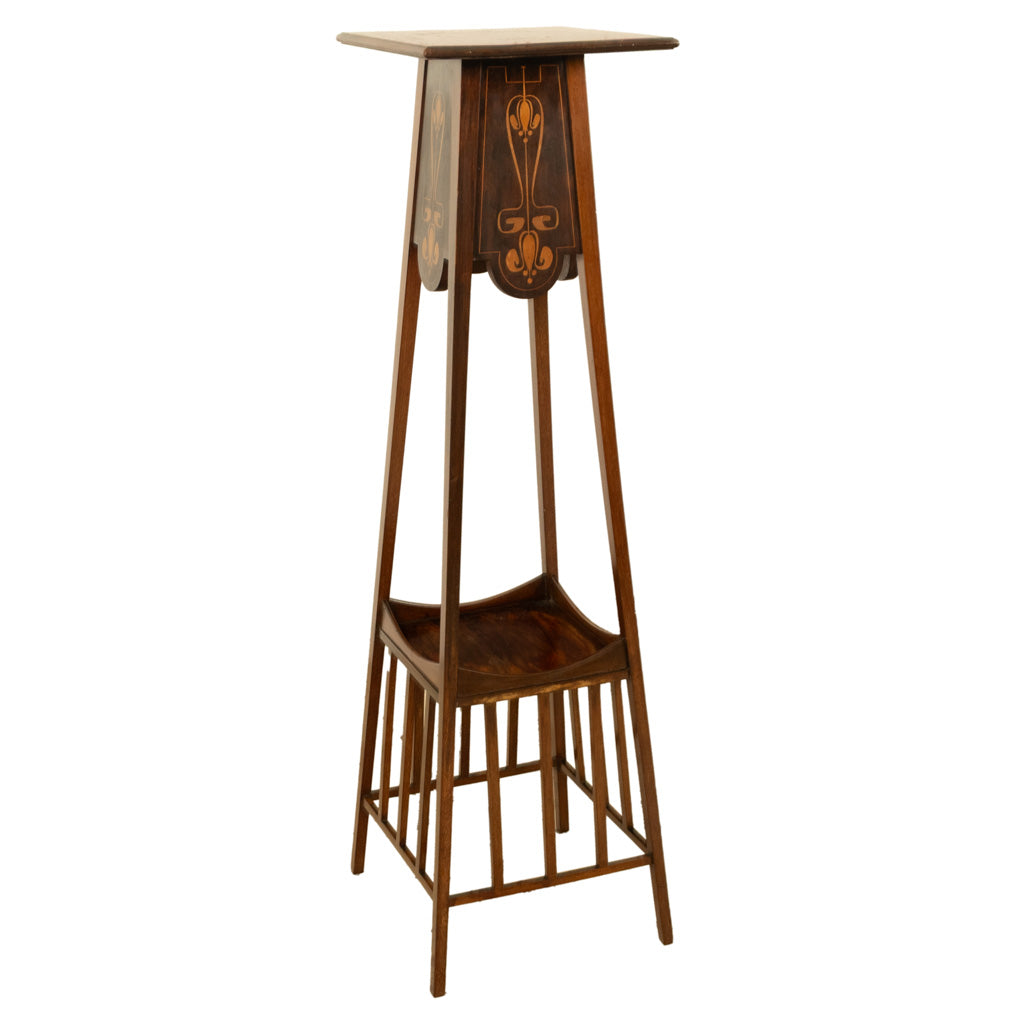 Antique Art Nouveau Inlaid Mahogany Leonard Wyburd Liberty & Co Plant Stand 1905