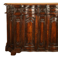 Antique Italian 17th Century Renaissance Carved Walnut Sideboard Credenza 1600