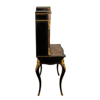 Antique Ebonized Boulle Ormolu Desk Cabinet Bonheur du Jour by Nordisk Kunst & Mobel-Etablissement Denmark