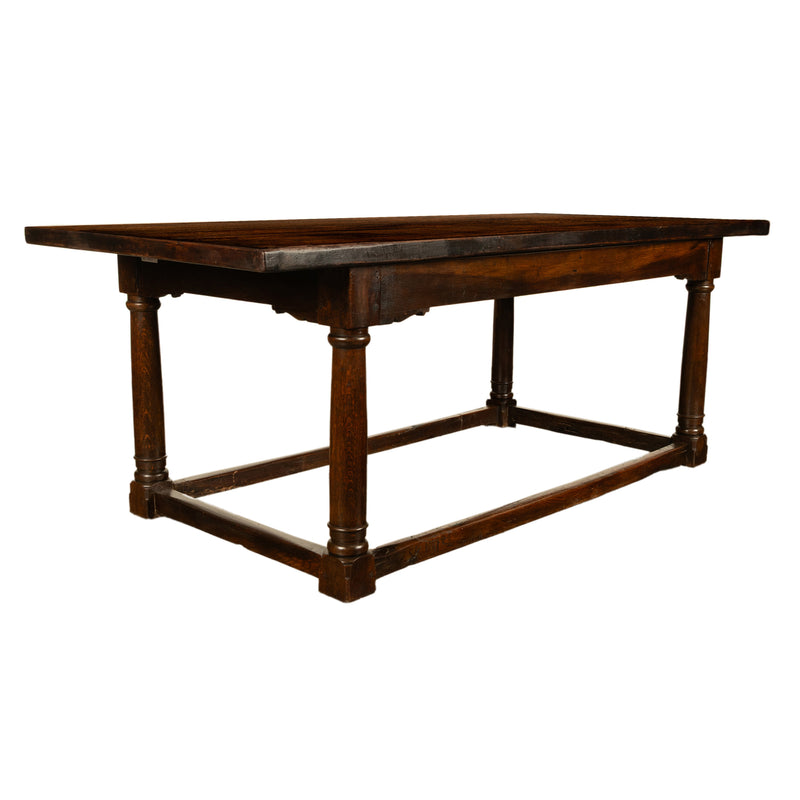 Antique 17th Century Charles I Jacobean 80" long Oak Refectory Dining Table 1630