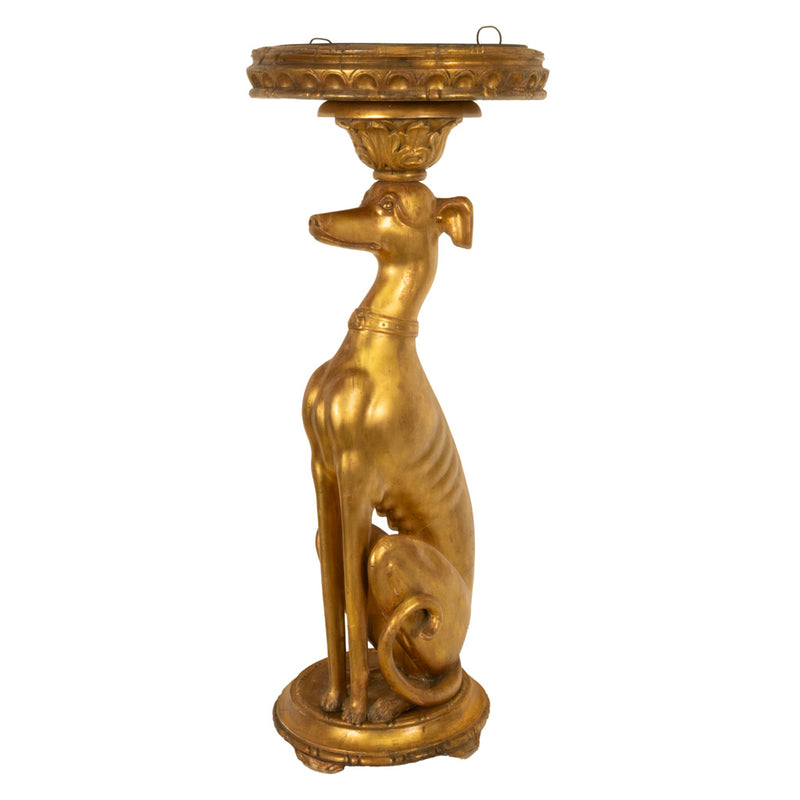 Antique French 18th Century Louis XVI Carved Gilt-Wood Greyhound Dog Jardinière Stand 1780