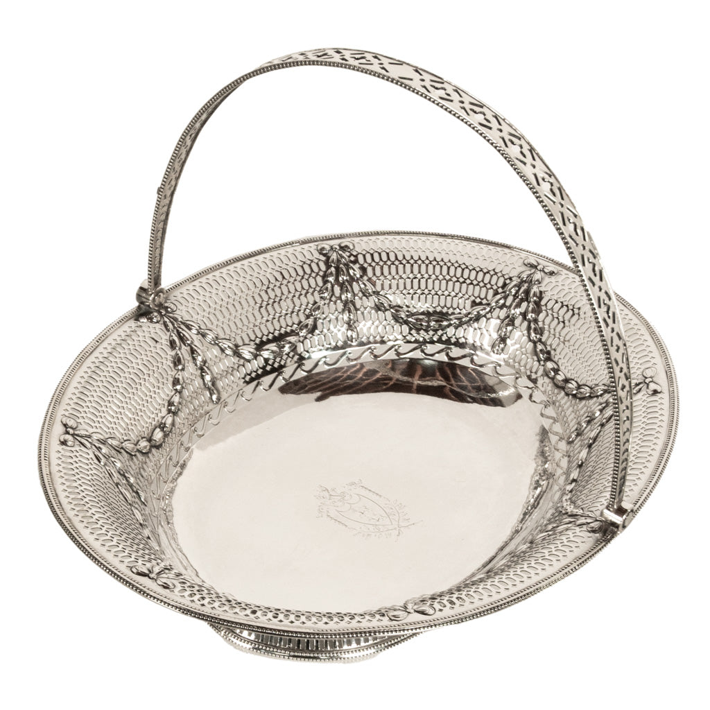 Antique Georgian Sterling Silver Pierced Basket by Richard Morton Sheffield 1778