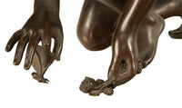 Monumental Antique French Bronze Sculpture Statue Cupid & Marble Ormolu Pedestal by Antoine-Denis Chaudet, 1870