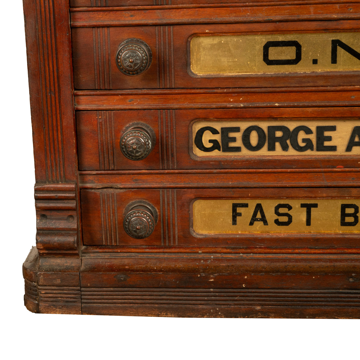 Antique Eastlake Clark's Walnut Mercantile Store Advertising Thread Cabinet 1880