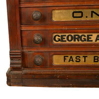 Antique Eastlake Clark's Walnut Mercantile Store Advertising Thread Cabinet 1880
