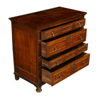 Antique English Country 17th Century Jacobean Charles II Oak Chest Drawers 1680