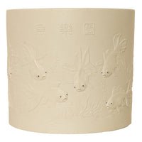 Antique Chinese Qing Biscuit Porcelain Scholar's Brush Pot Bitong Gold Fish 1850