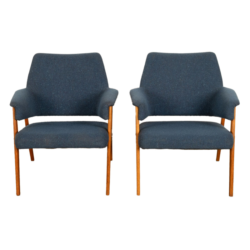 Pair Danish MId Century Modern Arm Chairs Karl-Erik Ekselius for JOC Möbler 1960
