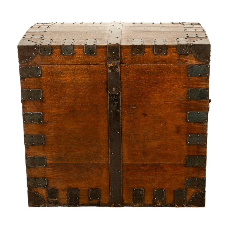 Antique Oak Iron Large Silver Chest Downton Abbey Highclere Castle C.F. Hancock London Circa 1850