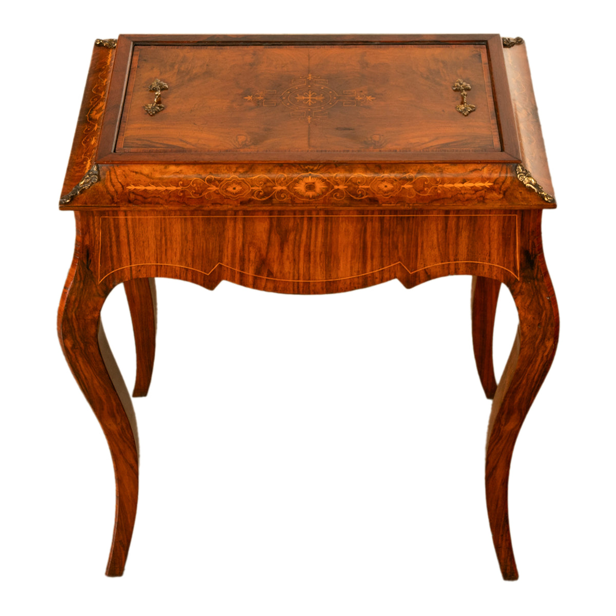 Antique French Marquetry Rosewood & Ormolu Jardiniere Wine Celarette Table 1860