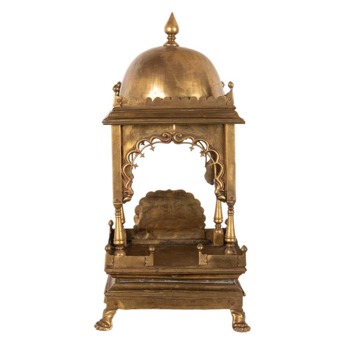 Large Antique East Indian Brass Hindu Altar Temple Statue Shrine Mandir 1880