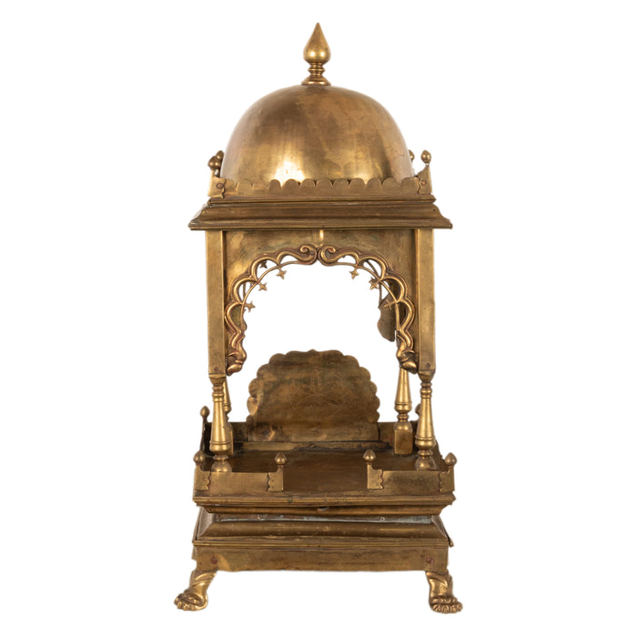 Large Antique East Indian Brass Hindu Altar Temple Statue Shrine Mandir 1880