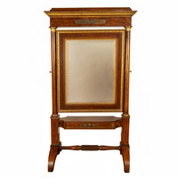 Fine Antique French Gilded Mahogany Ormolu Napoleonic Empire Cheval Mirror 1815