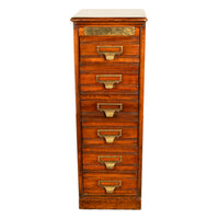 Antique Edwardian Walnut Six Drawer Shannon Filing Cabinet Co New York 1910