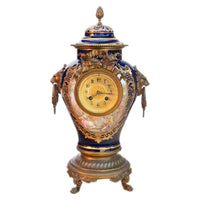 Antique French Sèvres Porcelain G. Poitevin Ormolu Japy Freres 8 Day Clock 1875