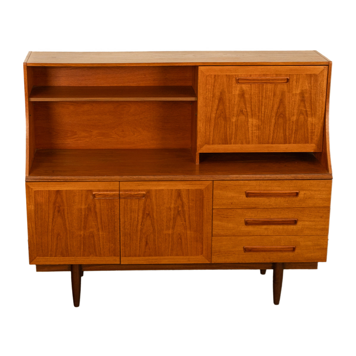 Mid Century Modern Danish Style Teak Credenza Bar Sideboard Buffet G Plan 1960s