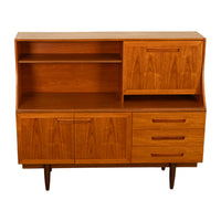 Mid Century Modern Danish Style Teak Credenza Bar Sideboard Buffet G Plan 1960s