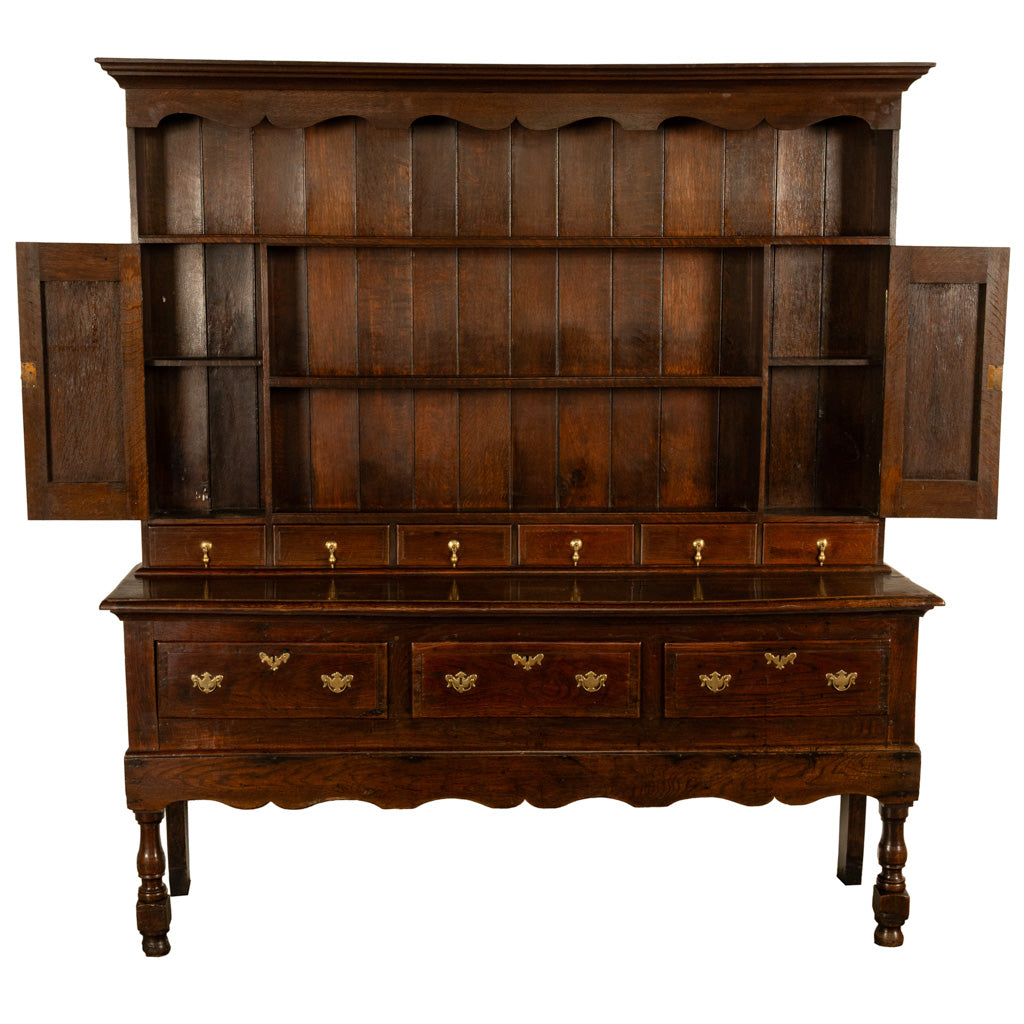 Antique 18th Century Georgian Oak Welsh Dresser Plate Rack Server Sideboard 1780