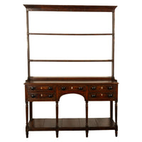 Antique 18th C George III Country Welsh Oak Dresser Plate Rack & Pot Board 1790