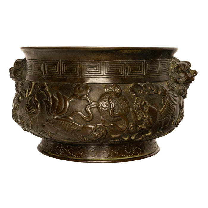 Antique 18th Century Cast Bronze Chinese Qing Dynasty Censer Xuande Mark, Circa 1780