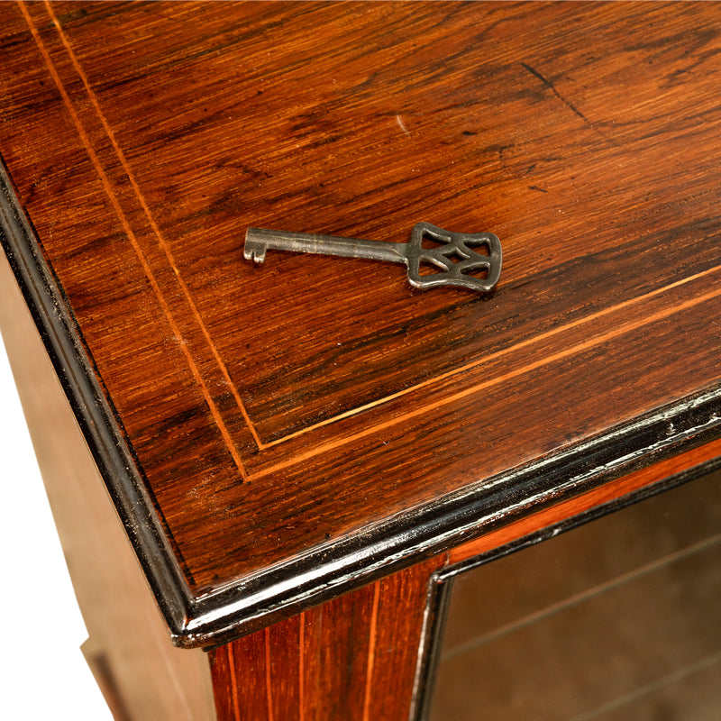 Antique 19th C Inlaid Rosewood Sheet Music Cabinet Display Cabinet Vitrine 1870