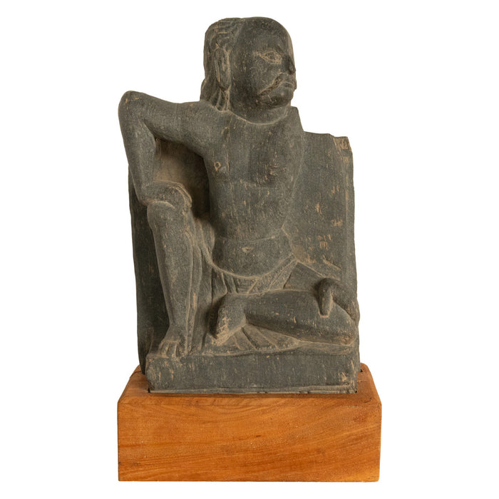 Ancient Gandhara Buddhist Carved Schist Statue of Atlas Kushan Empire 300 AD