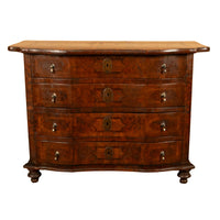 Antique Austrian Baroque Inlaid Walnut Burl Chest of Drawers Dresser Commode 1760