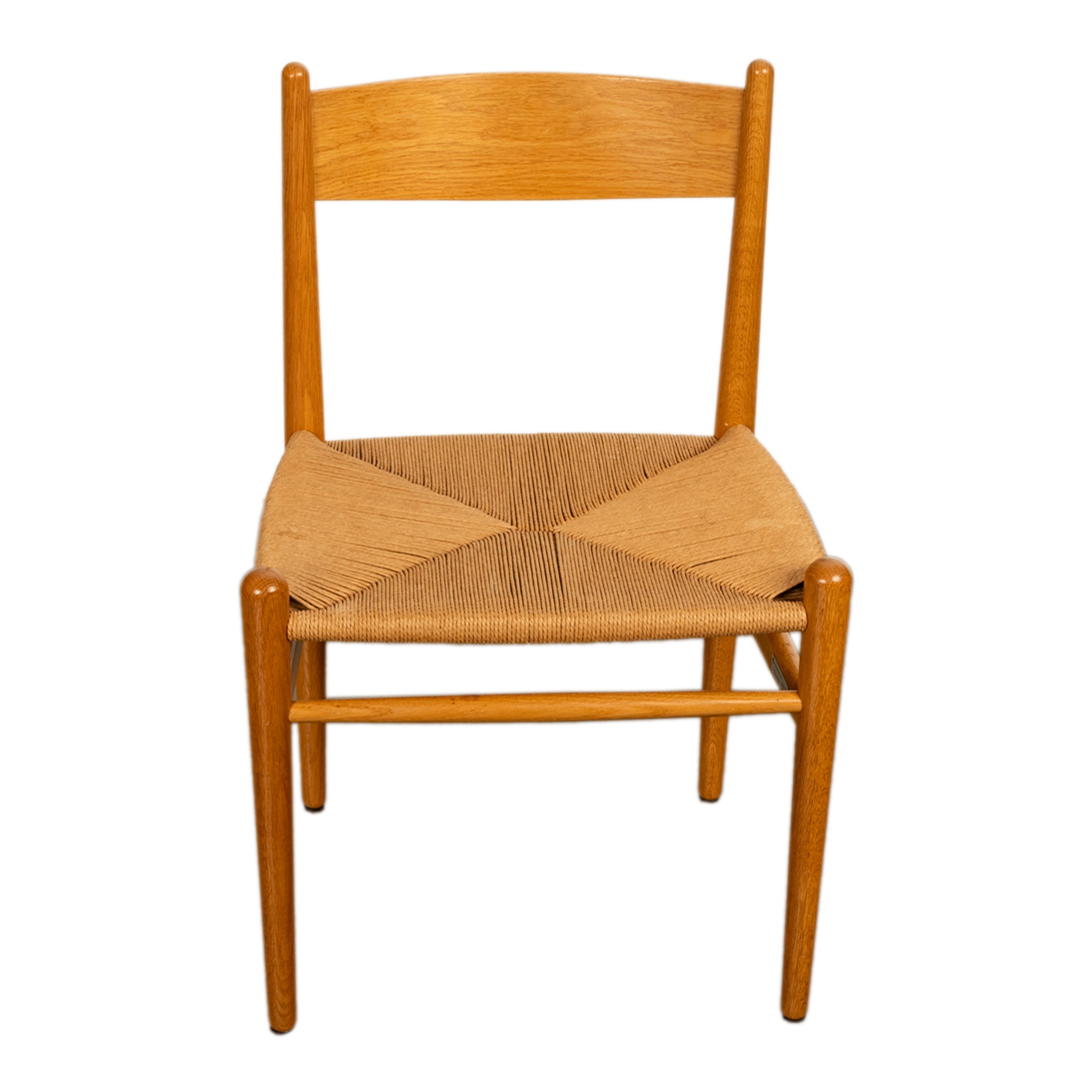 Mid Century Hans Wegner Set 4 Beech Danish Cord Dining Chairs Carl