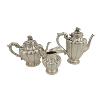 Fine Antique Art Deco Sterling Silver L. Maciel Mexican 3 Piece Tea & Coffee Set 1935 2834 grams.