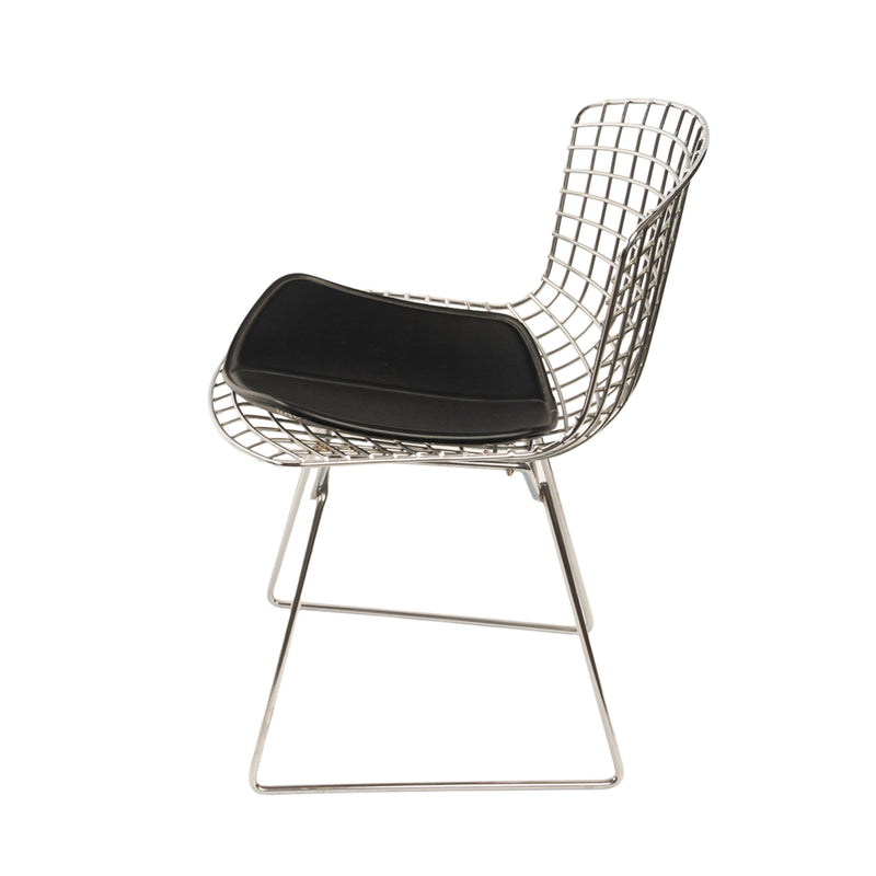 Pair Mid Century Modern Knoll Studio Steel Side Chairs & Pads Harry Bertoia 1970