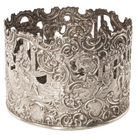 Antique American Sterling Silver Wine Bottle Decanter Coaster Cuff New York 1915