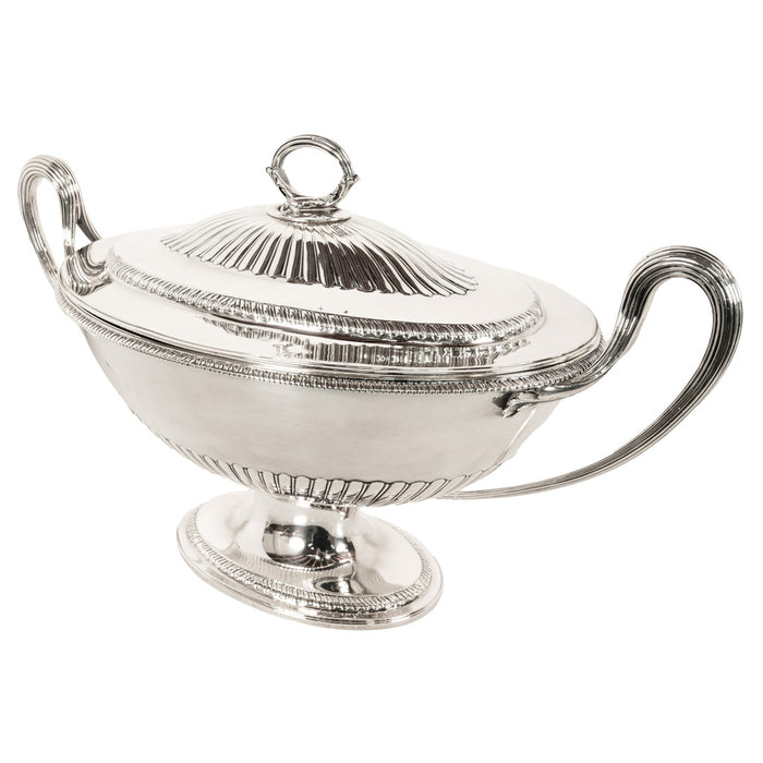 Antique George III Sterling Silver Soup Tureen Cover Benjamin Laver London 1787