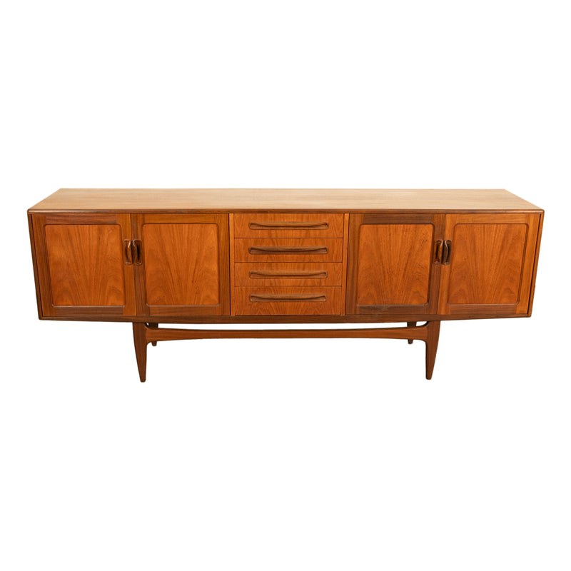 Original Mid Century Modern G Plan Teak Fresco Long 4 Door Drawer Credenza 1966