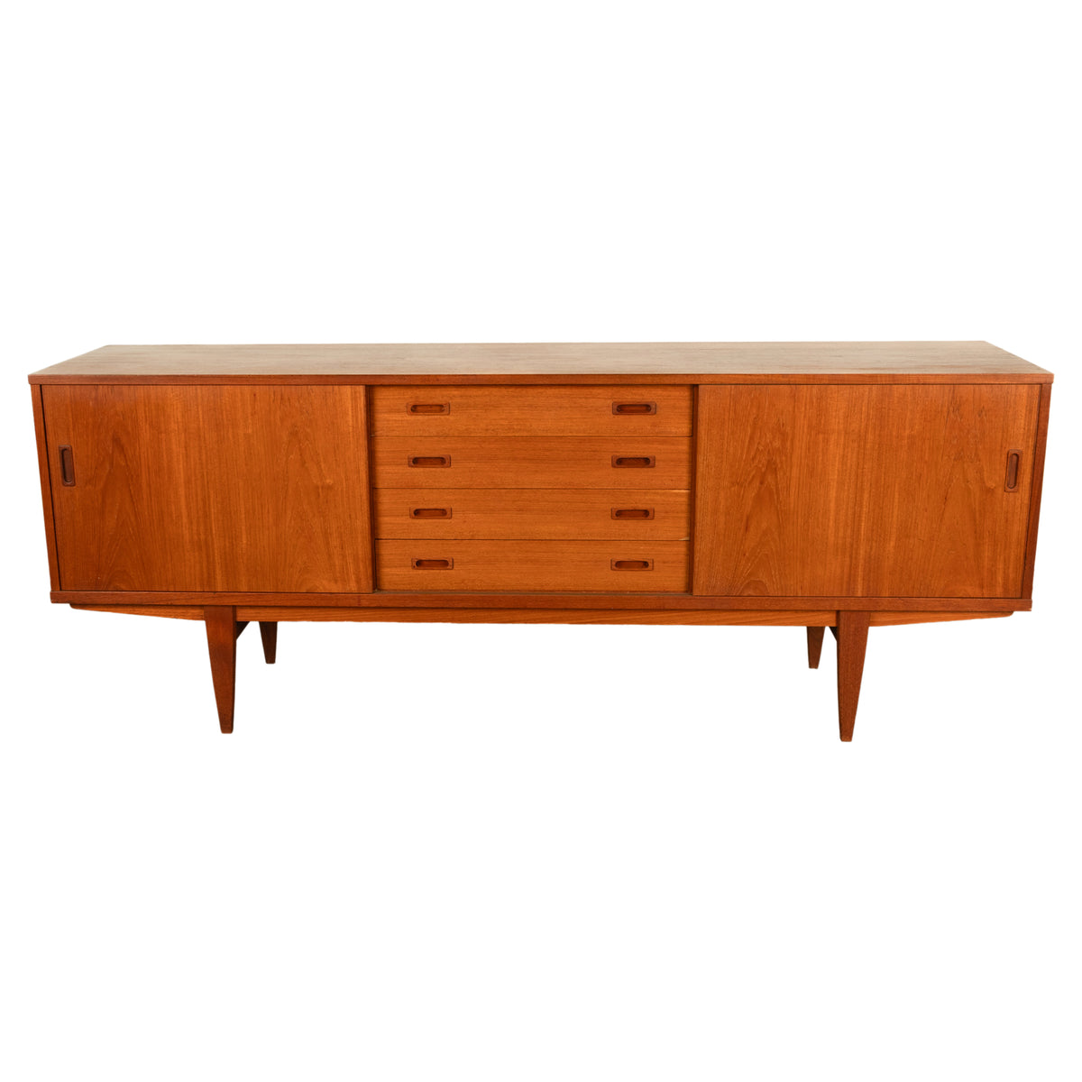 Mid Century Modern Danish Teak Logn John Credenza Sideboard by Lyby Mobler 1960s
