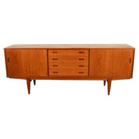 Mid Century Modern Danish Teak Logn John Credenza Sideboard by Lyby Mobler 1960s
