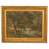 Antique American Impressionist Luminist Painting "River Ridge" Virginia by Lucien Whiting Powell, 1890